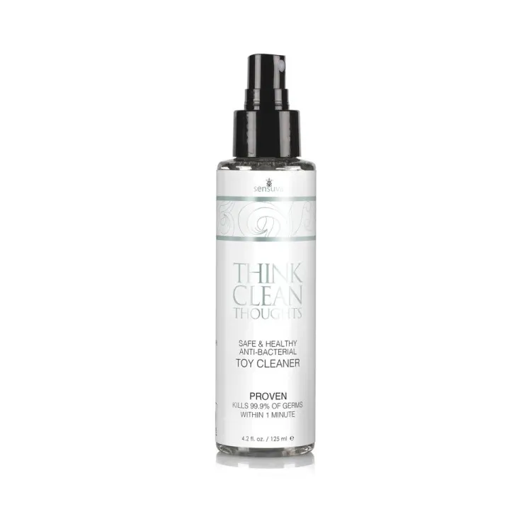 Sensuva Think Clean Thoughts Anti-Bacterial Toy Cleaner 4.2 oz. (52346) by Sensuva | Sex Toy Cleaners | SlipDix.com Sensuva Think Clean Thoughts Anti-Bacterial Toy Cleaner 4.2 oz. (52346) | SlipDix.com