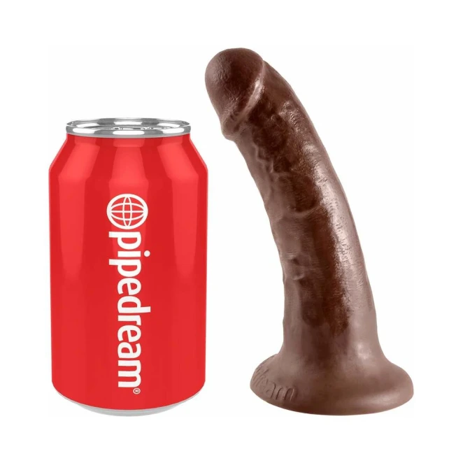 6 Inch King Cock Realistic Dildo with Suction Cup Brown