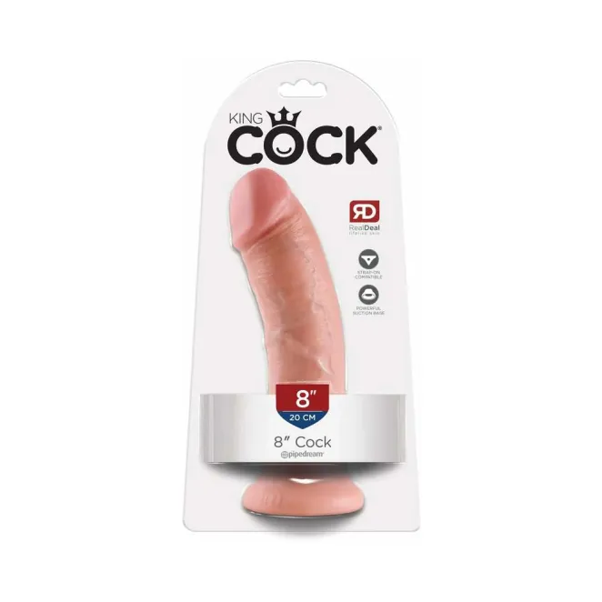 8.5 Inch King Cock Ultra Realistic Girthy Suction Cup Dildo Beige