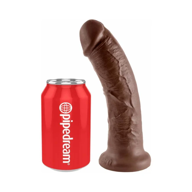 8 Inch King Cock Realistic Dildo with Suction Cup Brown