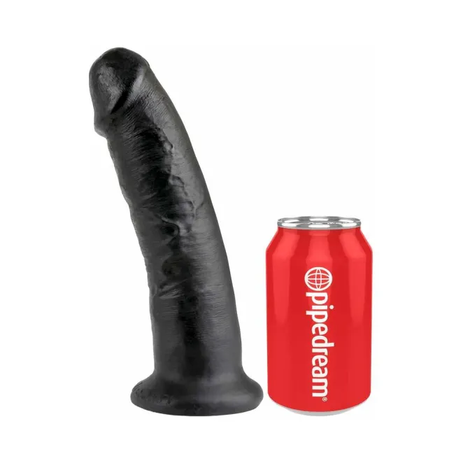 8.5 Inch King Cock Girthy Ultra Realistic Suction Cup Dildo Black