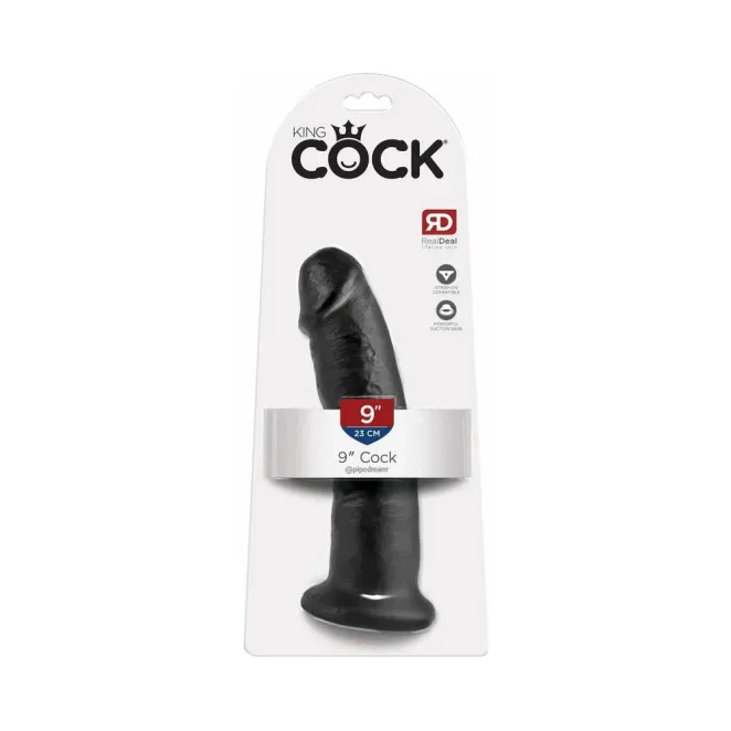 8.5 Inch King Cock Girthy Ultra Realistic Suction Cup Dildo Black