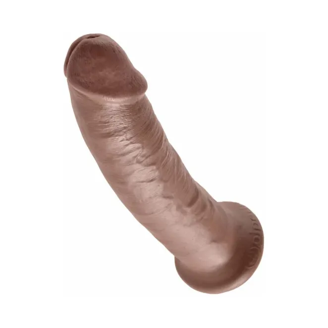 8.5 Inch King Cock Girthy Ultra Realistic Suction Cup Dildo Brown