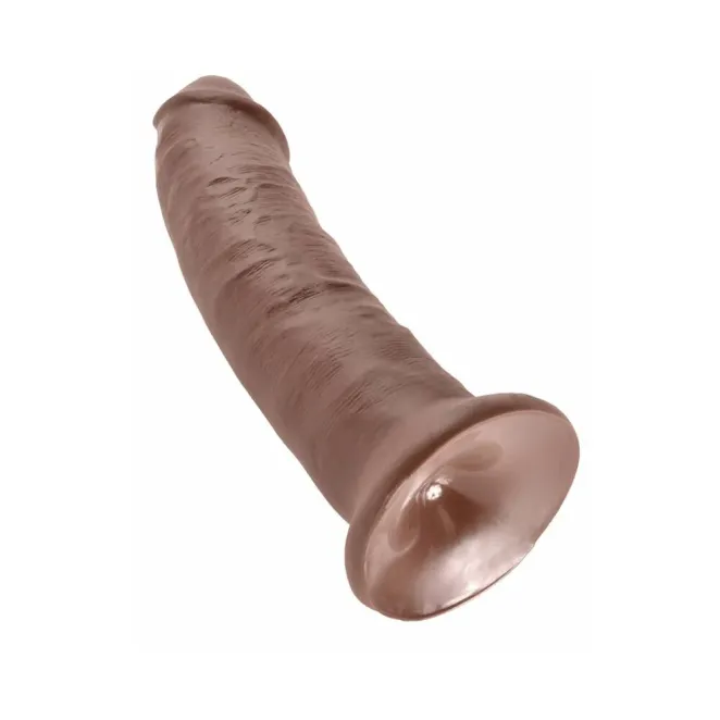 8.5 Inch King Cock Girthy Ultra Realistic Suction Cup Dildo Brown