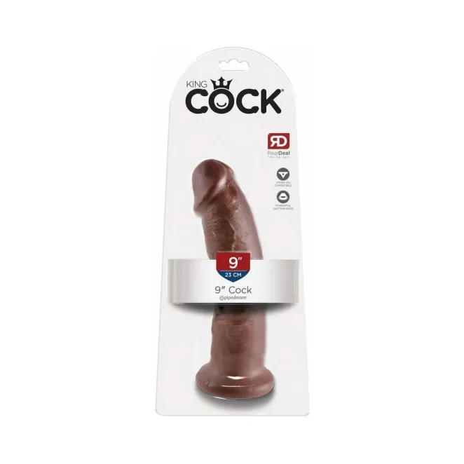8.5 Inch King Cock Girthy Ultra Realistic Suction Cup Dildo Brown