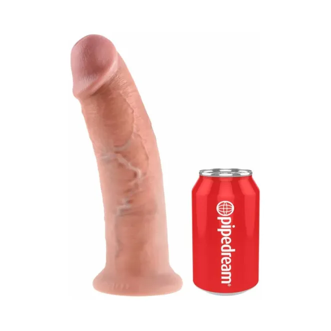 9.5 Inch King Cock Extra Girthy Ultra Realistic Suction Cup Dildo Beige
