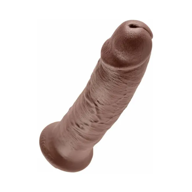 10 Inch King Cock Extra Girthy Ultra Realistic Suction Cup Dildo Brown