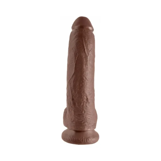 8 Inch King Cock Ultra Realistic Suction Cup Dildo with Balls Brown