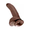 8 Inch King Cock Ultra Realistic Suction Cup Dildo with Balls Brown
