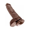 10 Inch King Cock Realistic Suction Cup Dildo with Balls Brown