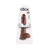 10 Inch King Cock Realistic Suction Cup Dildo with Balls Brown