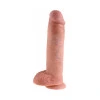 11 Inch King Cock Ultra Realistic Suction Cup Dildo with Balls Beige
