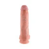 11 Inch King Cock Ultra Realistic Suction Cup Dildo with Balls Beige