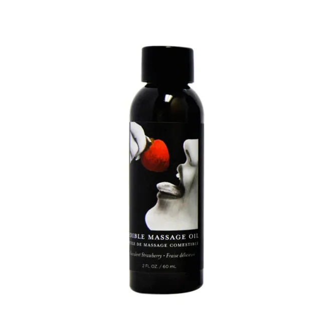 Earthly Body Strawberry Kissable Massage Oil 2 oz.