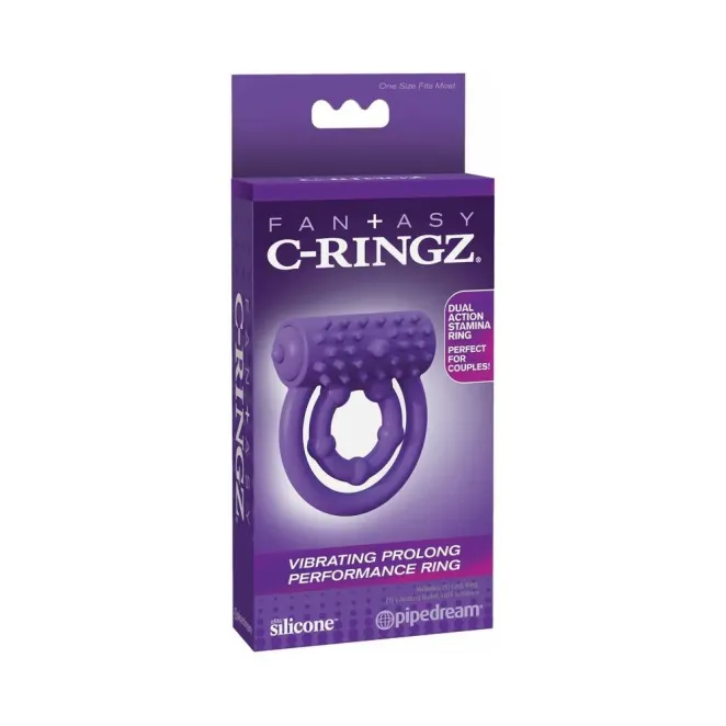 Vibrating Dual-Action Couples Cock Ring Purple