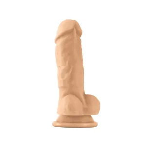 5 Inch Thick Realistic Silicone Dildo with Balls Beige