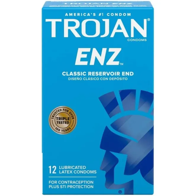 Trojan ENZ Premium Lubricated Latex Condoms (12 Count)