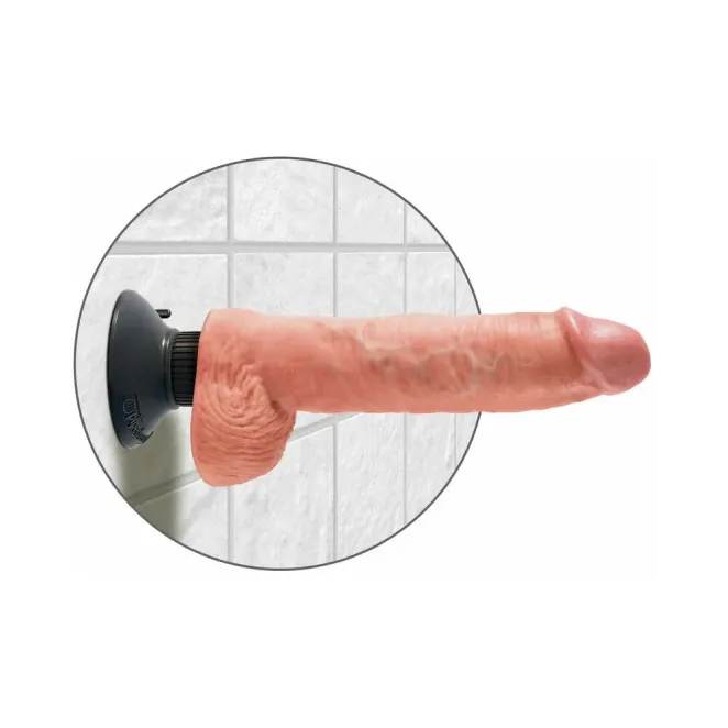 9 Inch King Cock Ultra Realistic Vibrating Dildo with Balls and Suction Cup