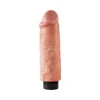 6 Inch King Cock Vibrating Poseable Girthy Dildo with Suction Cup Beige