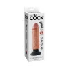 6 Inch King Cock Vibrating Poseable Girthy Dildo with Suction Cup Beige