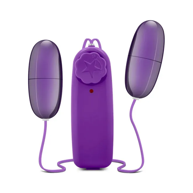 Double Pop Eggs Remote-Controlled Dual Bullet Vibrator Plum