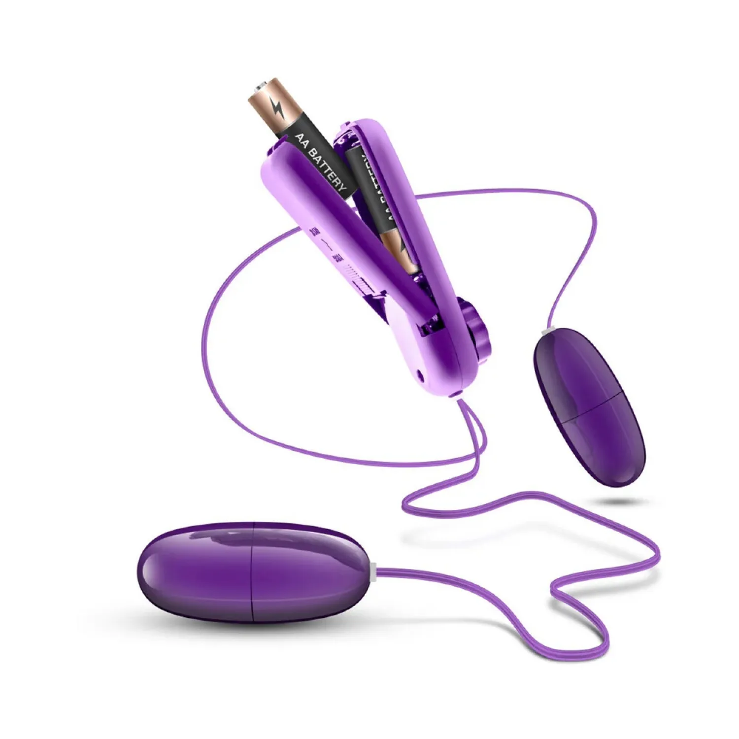 Double Pop Eggs Remote-Controlled Dual Bullet Vibrator Plum