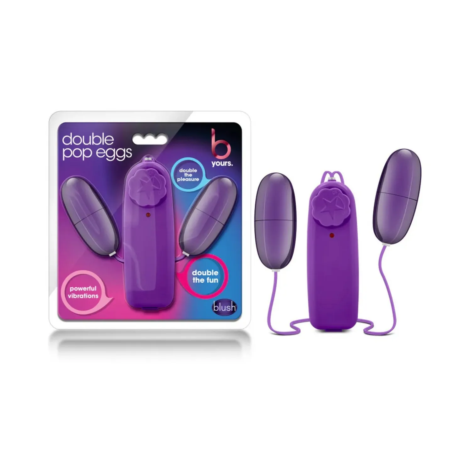 Double Pop Eggs Remote-Controlled Dual Bullet Vibrator Plum