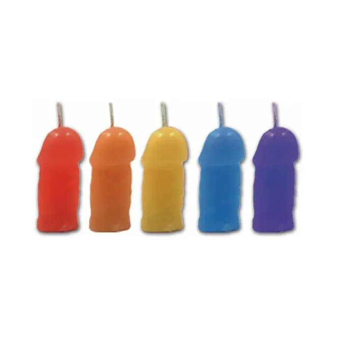 Pecker Party Candles Assorted Colors 5pk (61439) | SlipDix.com