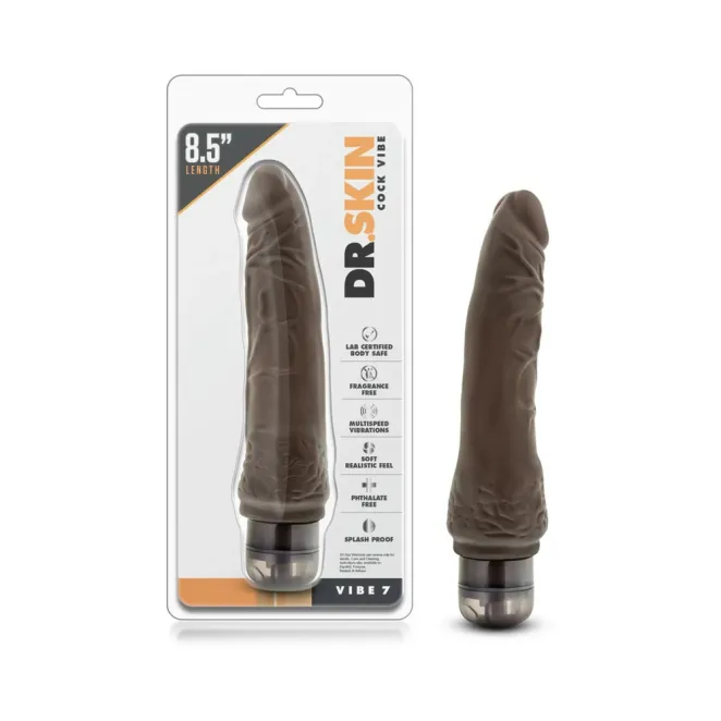 7 Inch Realistic Vibrating Dildo Brown