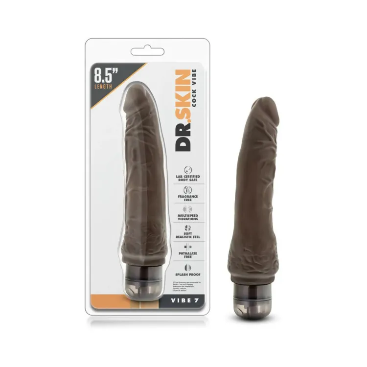 8.5 in. Realistic Vibrating Dildo Brown 8.5 in. Realistic Vibrating Dildo Brown
