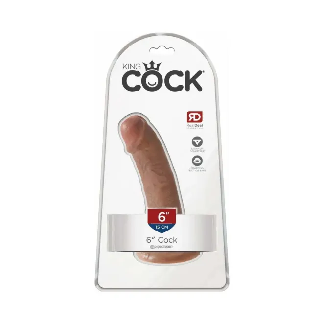 6.5 Inch King Cock Ultra Realistic Suction Cup Dildo Tan