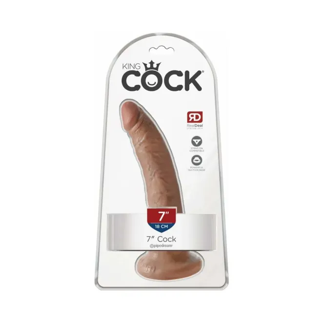 7 Inch King Cock Ultra Realistic Suction Cup Dildo Tan