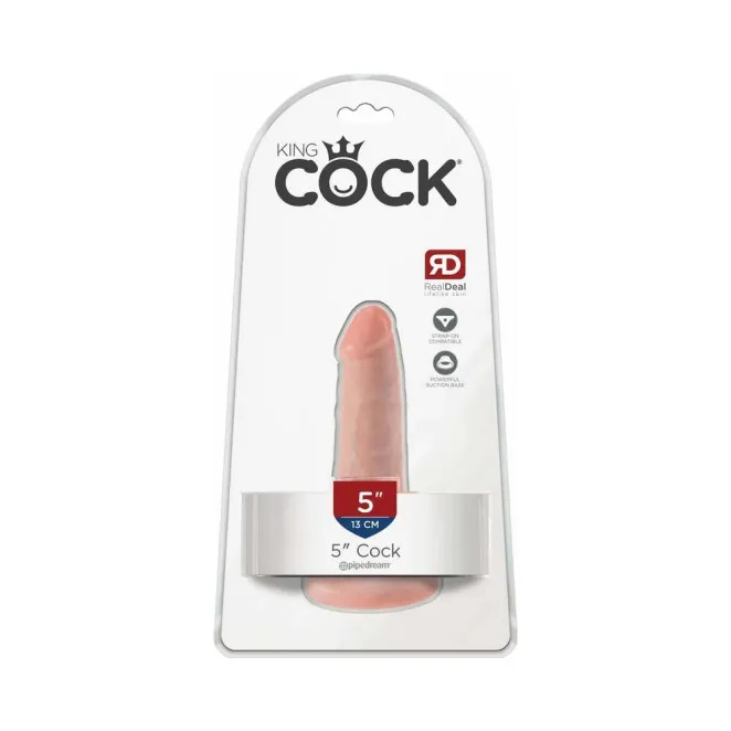 5 Inch King Cock Realistic Suction Cup Dildo Beige