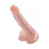6 Inch King Cock Realistic Dildo with Balls Beige