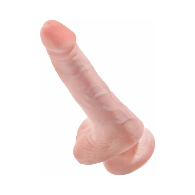 6 Inch King Cock Realistic Dildo with Balls Beige