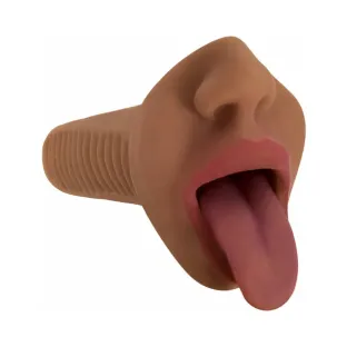 Mistress Perfect Suck Mercedes Vibrating Deep Throat Mouth Stroker Brown