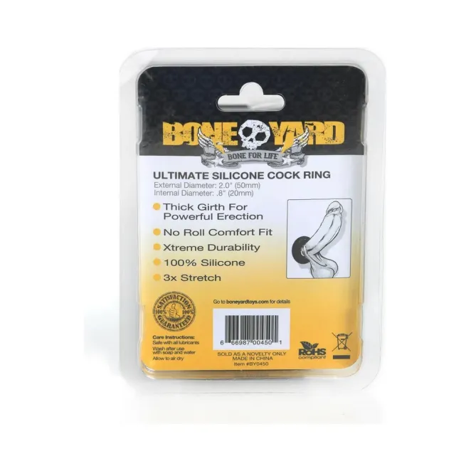 Boneyard Ultimate Silicone Cock Ring Black
