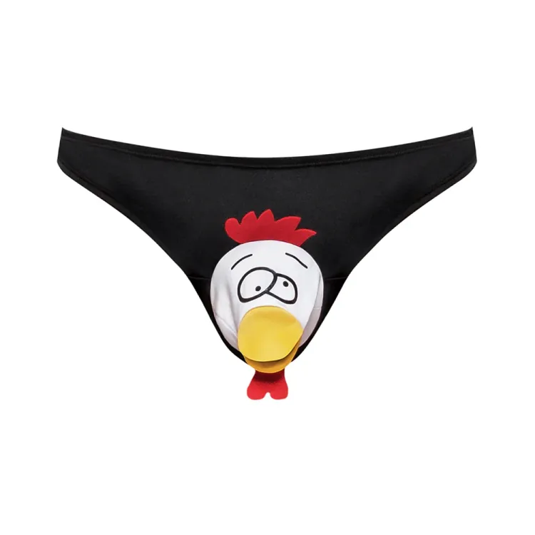 Male Power Novelty Choke The Chicken Bikini Underwear Black
