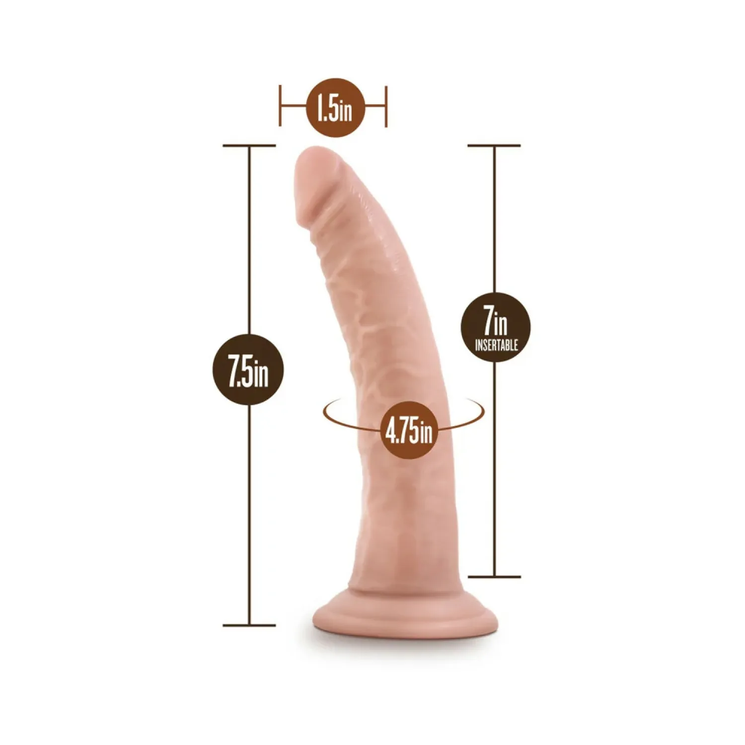 7.5 in. Dr. Skin Realistic Dildo Beige