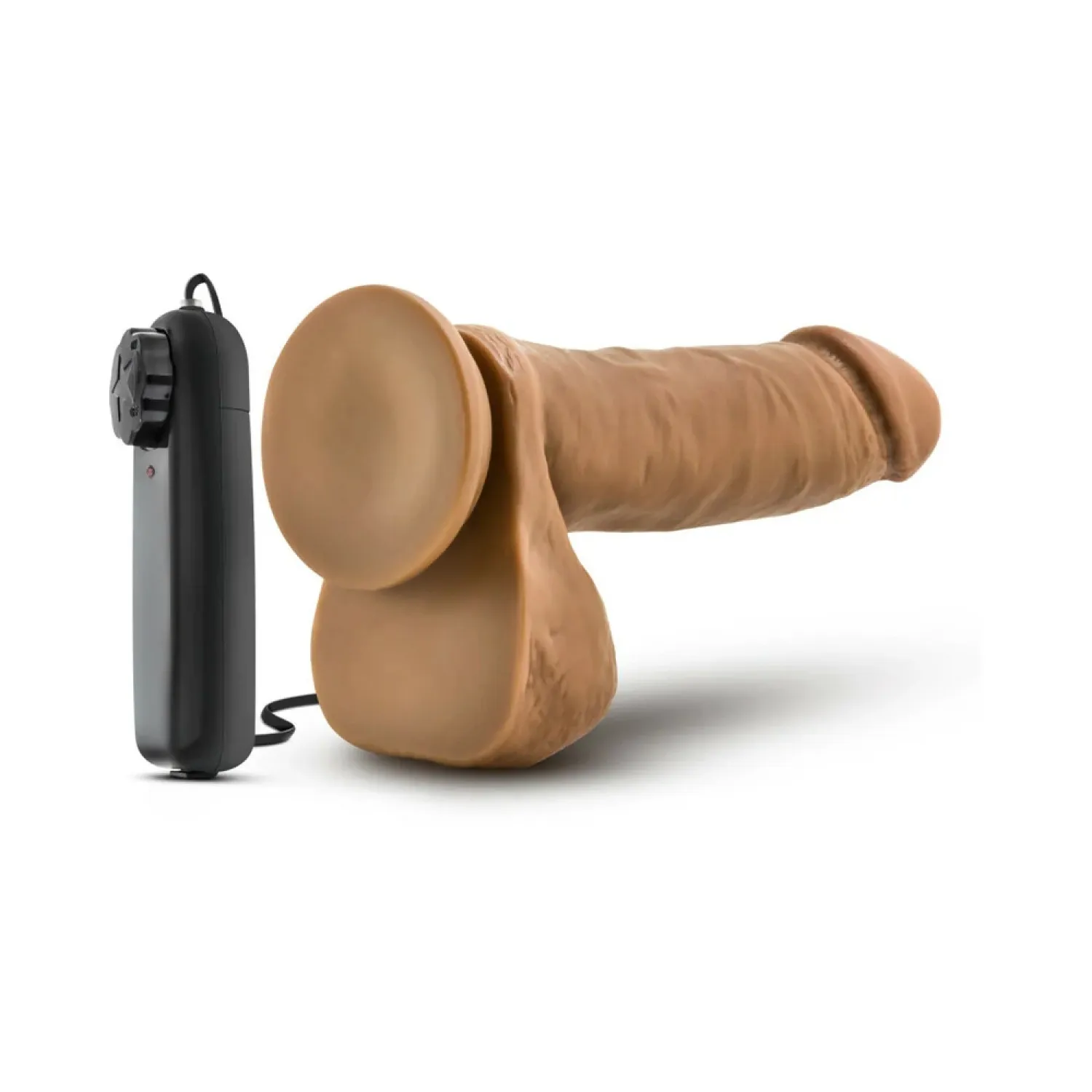 8 in. "Soccer Champ" Realistic Vibrating Dildo with Balls & Remote