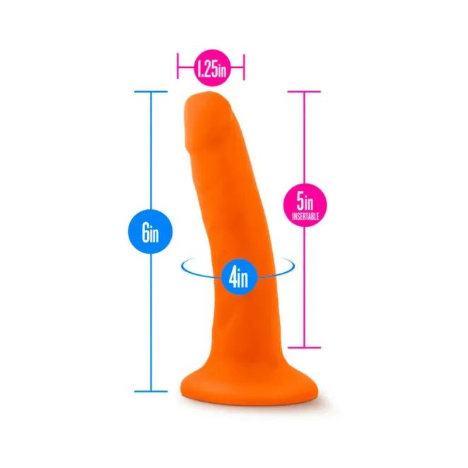 5 Inch Dual Density Realistic Dildo Neon Orange