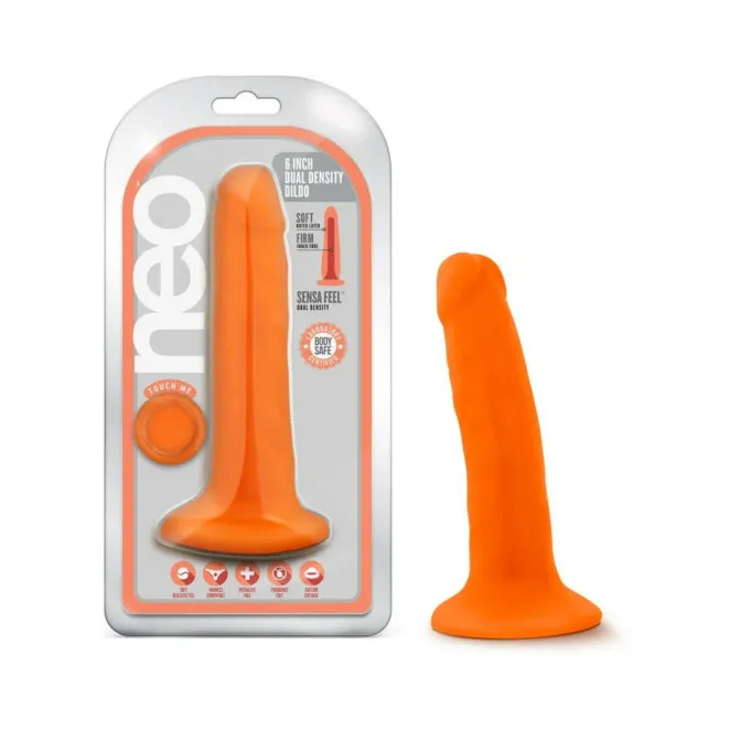 5 Inch Dual Density Realistic Dildo Neon Orange