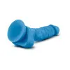 7.5 Inch Dual Density Realistic Dildo with Balls Neon Blue