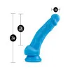 7.5 Inch Dual Density Realistic Dildo with Balls Neon Blue