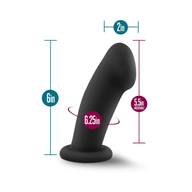 5.5 Inch Girthy Silicone Dildo with Suction Cup – Black