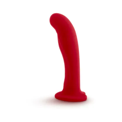 5 Inch Curved Silicone Dildo with Heart Suction Cup – Red