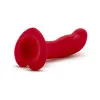 5 Inch Curved Silicone Dildo with Heart Suction Cup – Red