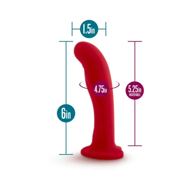 5 Inch Curved Silicone Dildo with Heart Suction Cup – Red