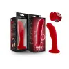 5 Inch Curved Silicone Dildo with Heart Suction Cup – Red