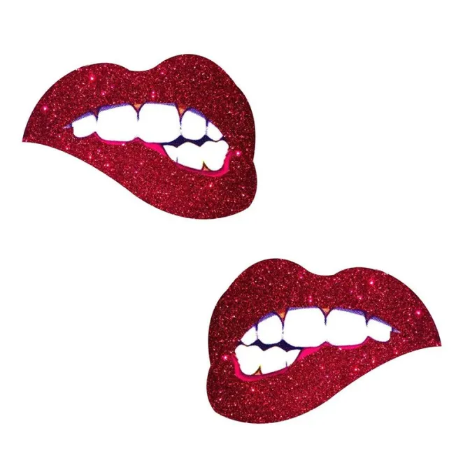 Neva Nude Pasty Bite Me Lips Glitter Red (65438) | SlipDix.com